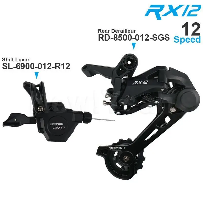 

Набор скоростей для горного велосипеда SENSAH RX12, включает правый переключатель передач и задний переключатель передач, макс. Звездочка 52T, ори...