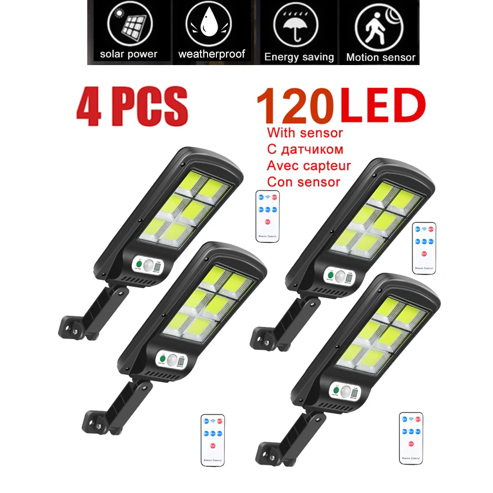 

tabular oblong COB 120LED Solar Motion Sensor Wall Light Outdoor Waterproof Garden Lamp Solar Lamp Street Lamp Garden Decoration