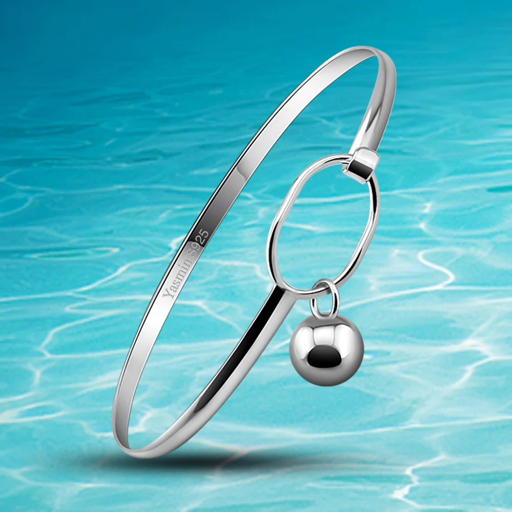 

Модный женский браслет из серебра 925 пробы, женский браслет с круглыми бусинами из стерлингового серебра, Женские Ювелирные изделия для рук