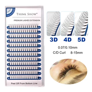 3D4D5D Premade Россия объем ресниц, 0,070,10 мм Премиум вентиляторы 3D короткие паровые индивидуальные объемные наращивание ресниц