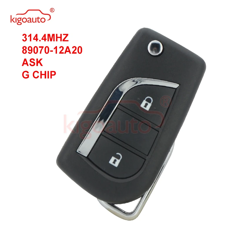 Kigoauto 89070 12A20 раскладной дистанционный ключ с 2 кнопками G чип 314 4 МГц ASK TOY48
