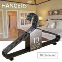10pack plastic hanger for clothes space saving durable standard hangers for garment black home laundry storage drying racks