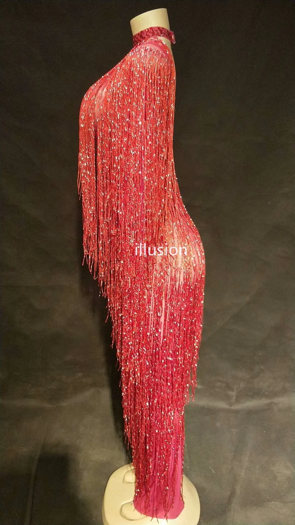 Женское длинное вечернее платье с бахромой 6 цветов | Тематическая одежда и