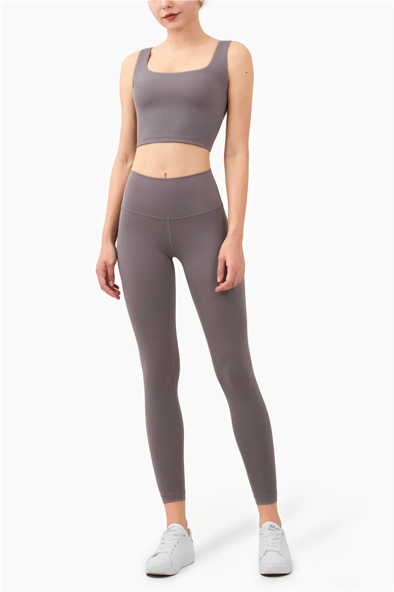 Костюм для йоги обнаженный женский Противоударный Спортивный жилет глубокая U