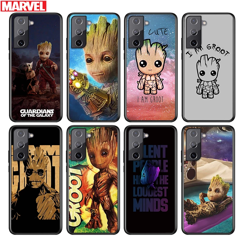 

Marvel I am Groot For Samsung Galaxy S21 S20 FE S10e S10 S9 S8 S7 S6 Ultra Plus Lite 5G Edge Black Soft Phone Case