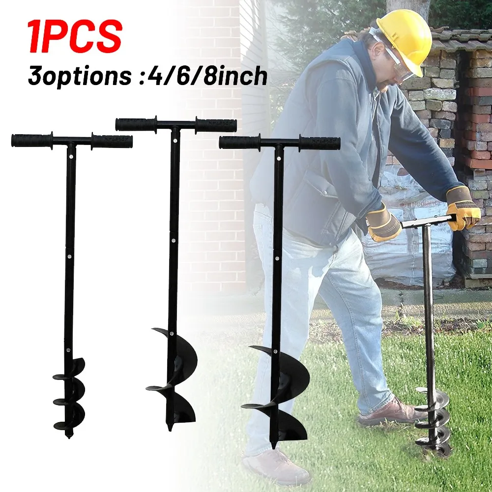 

Garden Auger Drill Bit Tool Spiral Hole Digger Ground Drill Earth Drill For Seed Planting Gardening Fence Flower Planter 4/6/8â€˜â€™