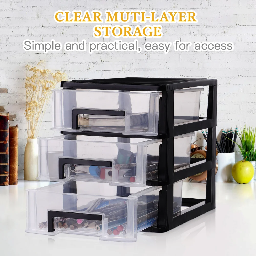 

VOSAREA Multi-layer Drawer Clear Storage Cabinet Organizer Desktop Storage Rack