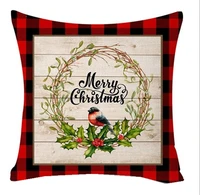 red printed cushion cover christmas gift decorative pillow covers for home sofa cotton diy throw pillow cases 4545cm