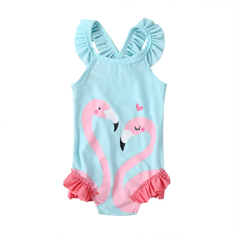 

One-Piece Bodysuits Baby Girl Swimsuit Sleeveless Swimming Baby Girl Clothes Summer Bikini Bathing Sandy Beach Cartoon Print