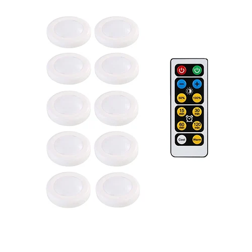 1controller 10lamp Светодиодный Светильник-ночник с беспроводным пультом дистанционного управления, на батарейках, с регулируемой яркостью, под шкаф, светильник s для кухни, настенный шкаф, шкаф, лампа - Цвет: 1controller 10lamp