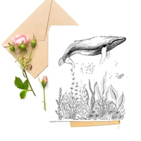 whale aquatic plants transparent clear stamps for diy scrapbookingcard making stamps fun decoration supplies