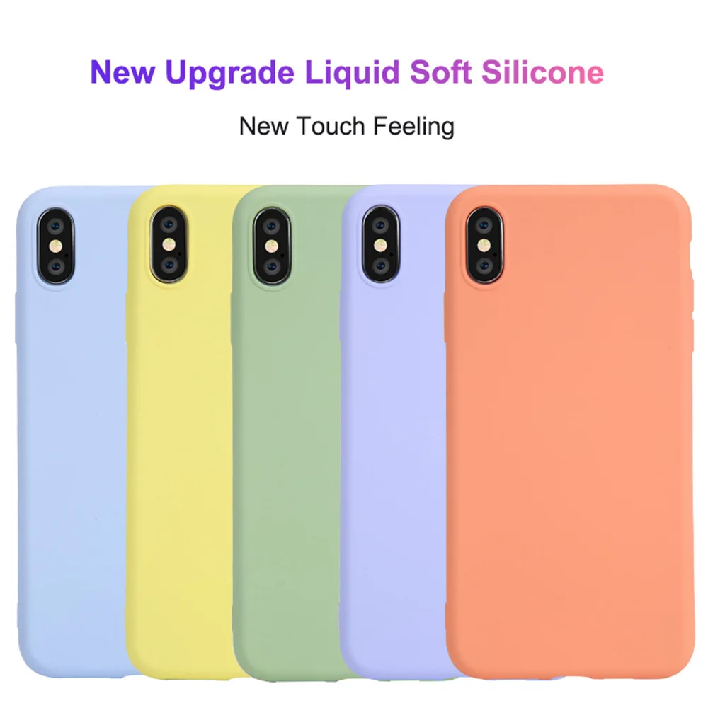 Чехол для телефона Оригинальный жидкий силикон iPhone X XS Max XR ТПУ Мягкий