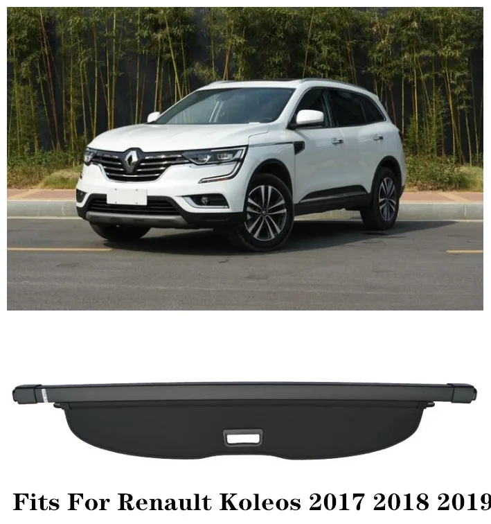 

High Qualit Rear Trunk Cargo Cover Security Shield Screen shade Fits For Renault Koleos 2017 2018 2019(black, beige)