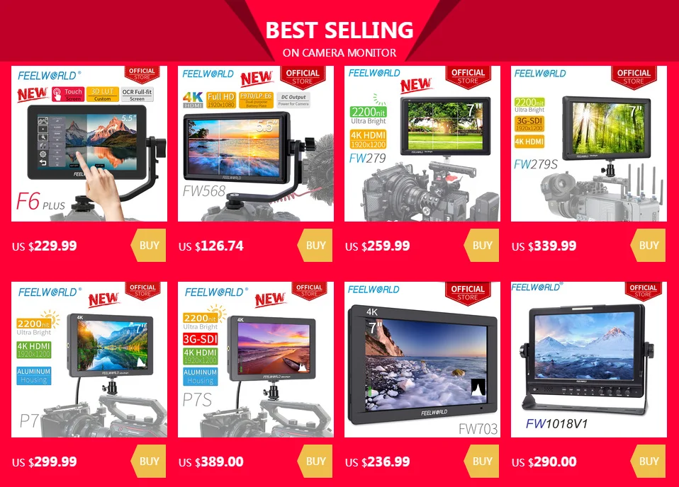 FEELWORLD P7S 7 дюймов 2200nit ультра яркий 3G-SDI на камеру поле DSLR монитор алюминиевый дизайн фокус помощь 4K HDMI DC Выход