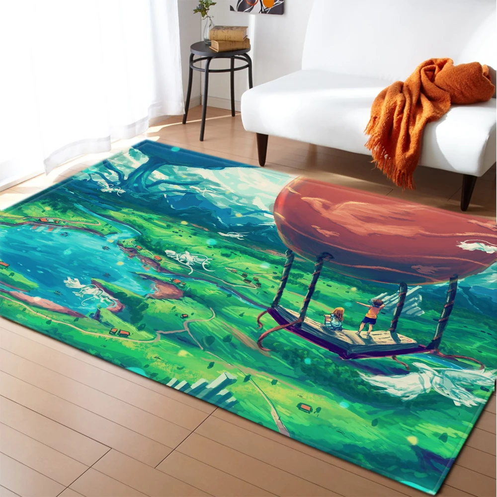 Скандинавский 3D коврик восход и закат коврики для обеденного стола детский