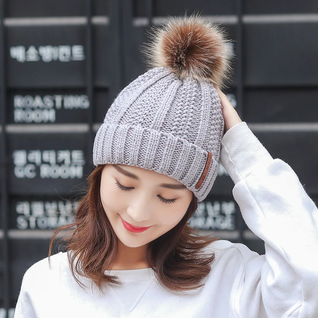 2019 Новая женская однотонная Вязаная Шерстяная Осенняя шапка и зимняя офисная