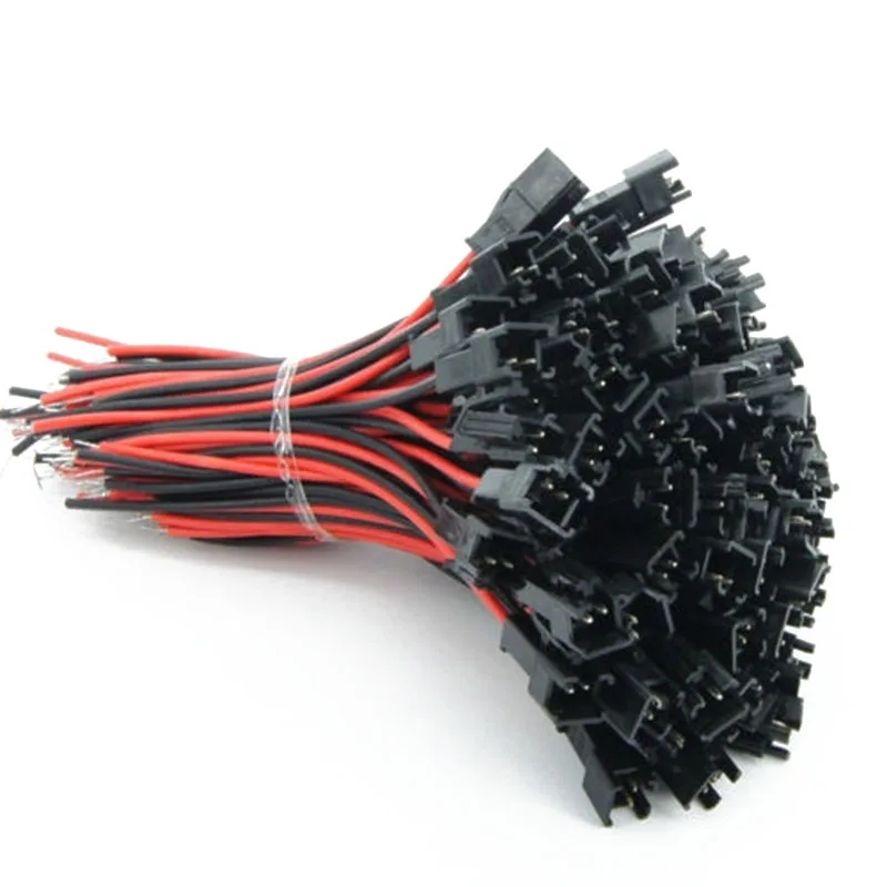Разъем для кабеля 2 54 мм папа/мама красный/черный SM Pin 2P провода ПВХ 24AWG 10 шт.|Кабели