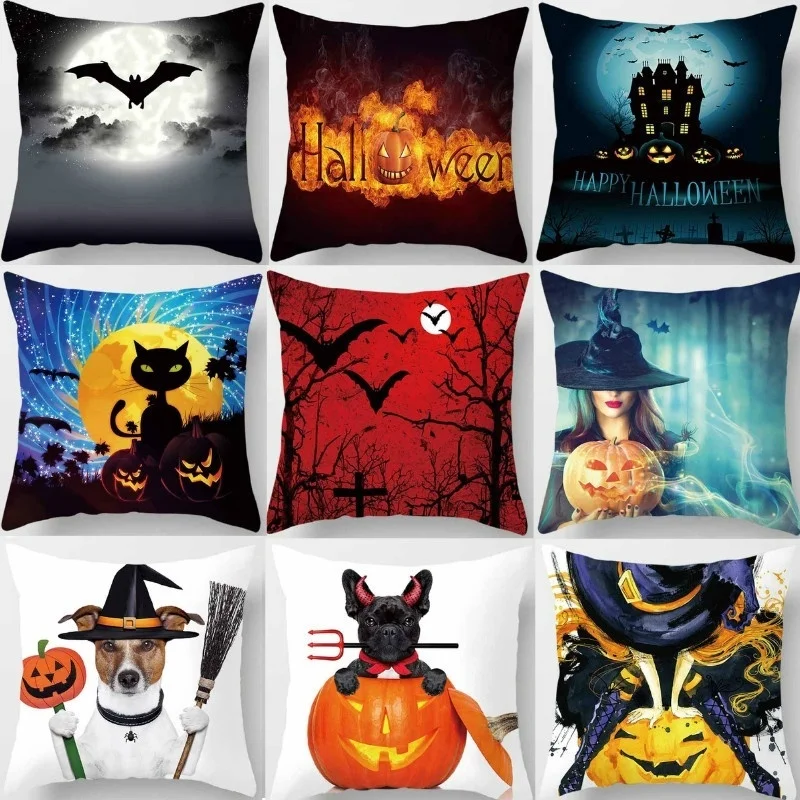 

45x45 см подушка на Хэллоуин s крышка декор подушка на Хэллоуин Наволочки диван Тыква Подушка с черепом для домашнего декора