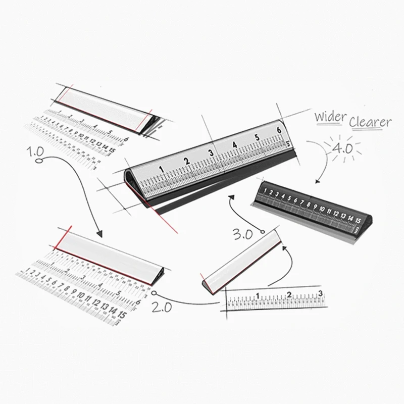 

15cm 30 Degree Straight Ruler Drawing Template Ruler Multifunctional School Office Supplies EM88