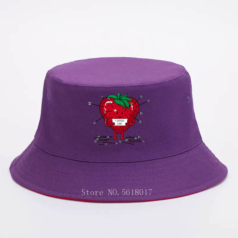 Шляпа-ведро с клубникой Love I Choose забавная рыболовная Кепка хлопковая кепка для