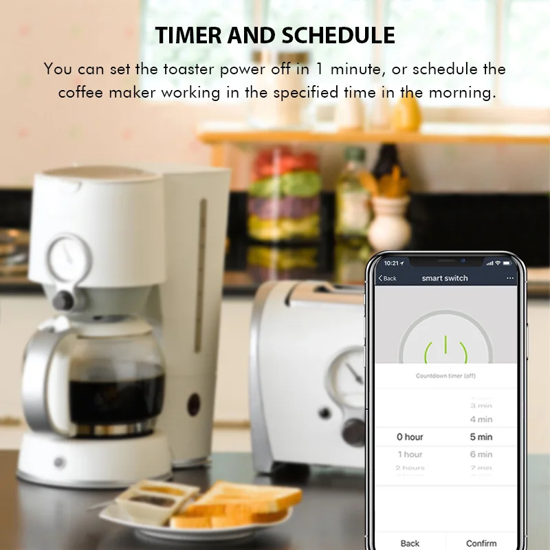 Умная розетка Tuya Smart Life с поддержкой Wi-Fi 16 А