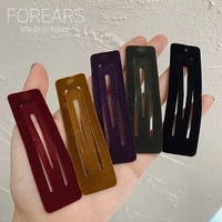 free shipping ins women velvet square hairclips girls hairpins snap clip ladys hair accessories