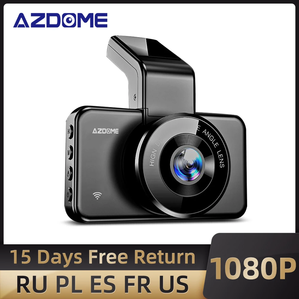 AZDOME M17 Автомобильный видеорегистратор FHD 3 дюйма IPS экран ADAS WIFI 1080P с ночным