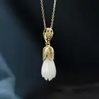 Дизайнерский уникальный новый продукт, серебряная инкрустированная старинная Золотая ручная работа, инкрустированная натуральным нефритом, полый кулон на ожерелье