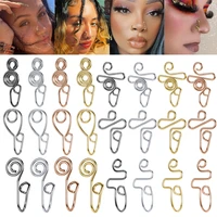 zs stainless steel nose cuff punk non piercing clip nose ring for women rose gold color fake nose stud ear cuff body jewelry