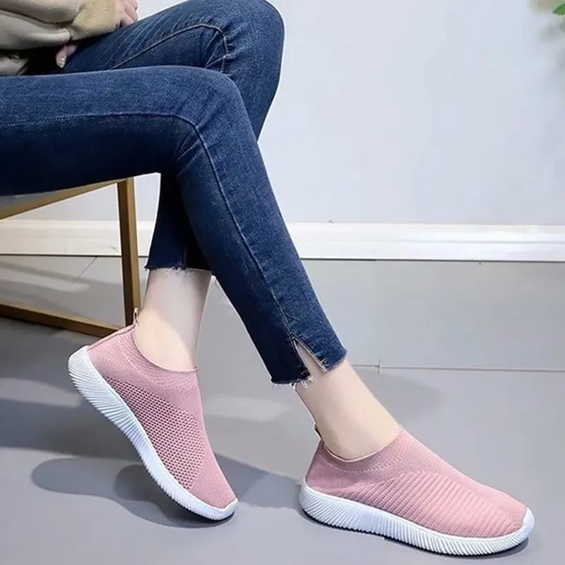 Женские кроссовки носки женские вязаные дышащие для тенниса повседневные с
