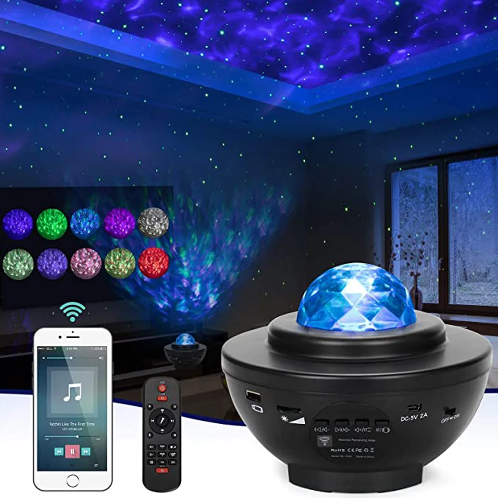 

Starry Sky Galaxy Projector Light Bluetooth Usb Charging Voice Control Music Player LED Night Light Projection Atmosphere Lamp