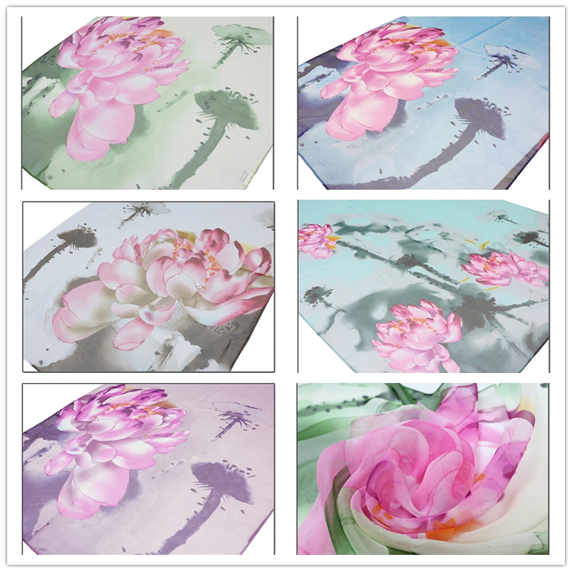 Новые шарфы с рисунком лотоса женская тонкая длинная шаль шарф Женский Осенний