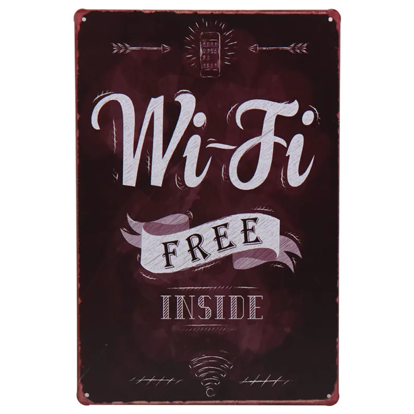 I Wifi туалет не курить настенная живопись Тинтин Ретро металлический гаражный Знак Домашний Декор оловянные знаки плакат табличка наклейки 30X20 см H74 - Color: I