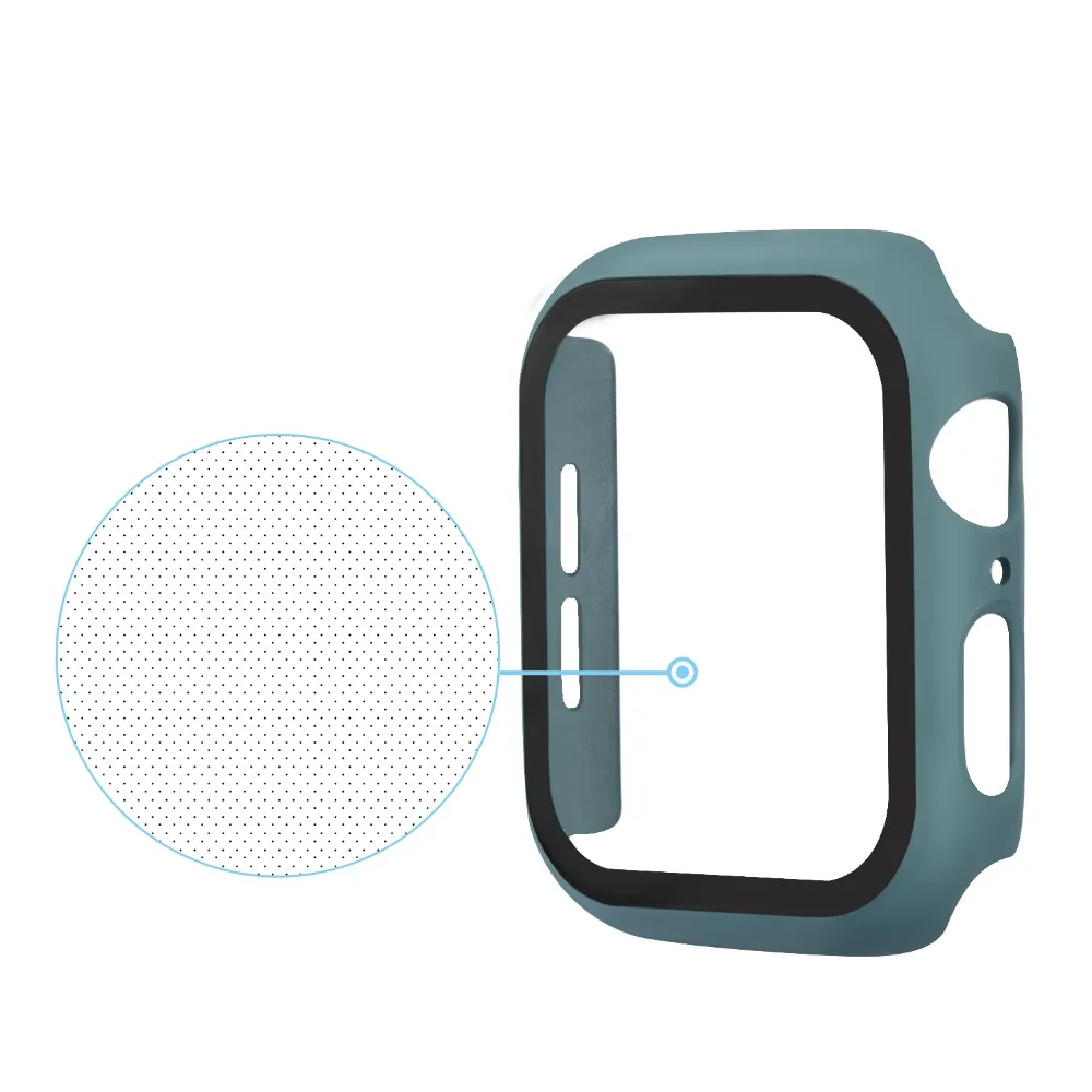 Полное покрытие для Apple Watch серии 5 4 3 2 матовый пластиковый бампер жесткий чехол рамка со стеклянной пленкой для iWatch защита экрана