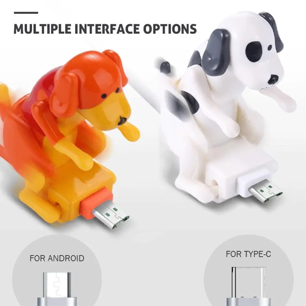 Creative Cute Humping Moving Dog Toy Smartphone Cable Charger Data 1.2M Charging Line Cell Phone Accessories Dropshipping