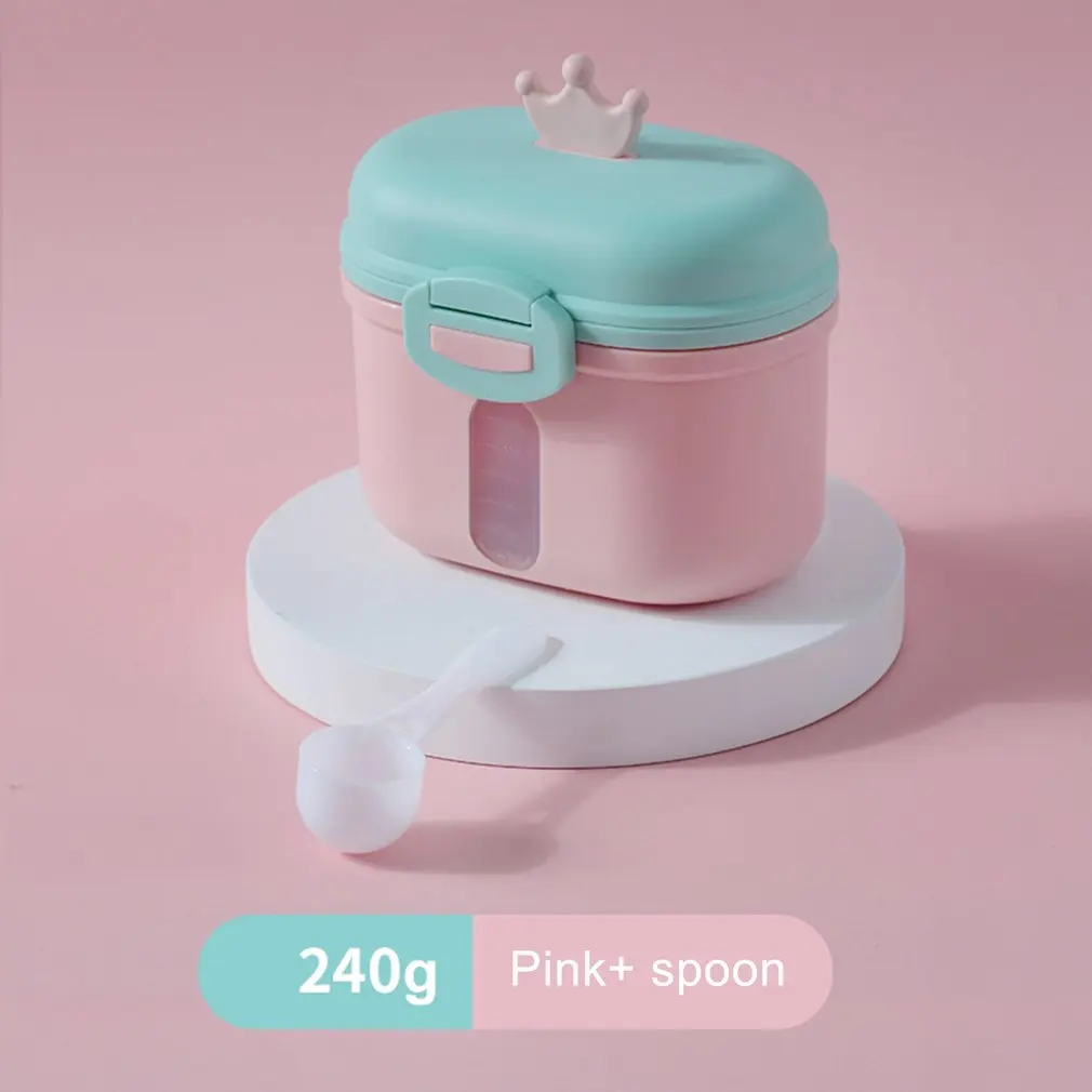 

Portable Security Infant Milk Powder Storage Box Crown Infant Feeding Food Dispenser Container Toddler Snacks Storage Container