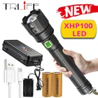10000 мАч МОЩНЫЙ СВЕТИЛЬНИК s XHP100.2 ультра яркий 26650 светодиодный светильник для вспышки XLamp USB Перезаряжаемый 18650 L2 Тактический светильник фонарь для лагеря