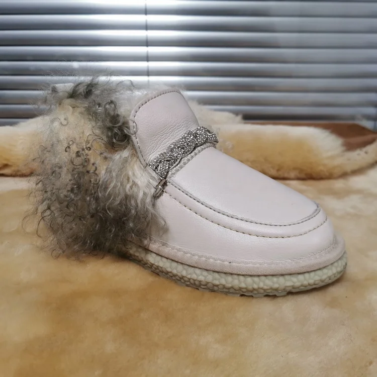 

custom winter waterproof bottes femme shoes women boots ankle fur boots leather