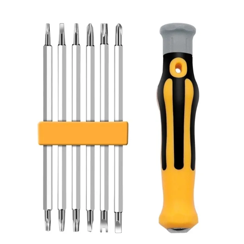 

7pcs Security Tamper Proof Magnetic Screwdriver Drill Bits Hex Torx Flat Head Circuit Maintenance Screwdriver With Handle