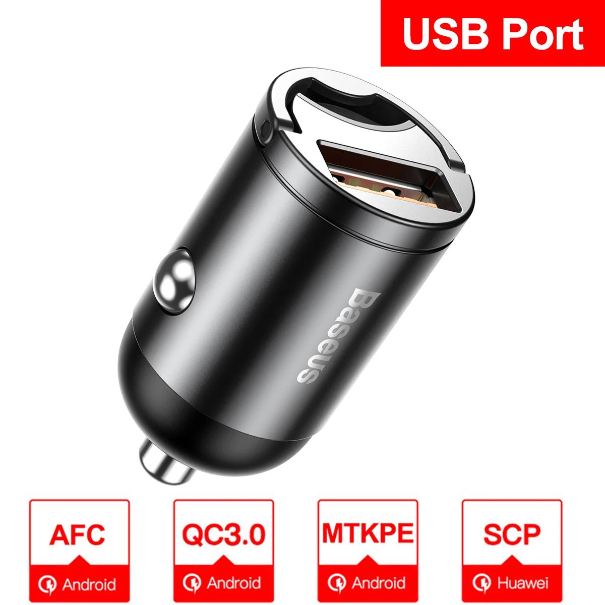 USB Port Gray Baseus Quick Charge 4,0 3,0 USB Автомобильное зарядное устройство для iPhone 11 Pro Max huawei P30 QC4.0 QC3.0 QC 5A быстрое PD USB C автомобильное зарядное устройство для телефона - Тип штекера: USB Port Gray