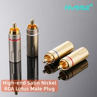 high end rca jack male connector lotus audio plug pearl gold nickel gold plated audiophile welding power amplifier speaker plugs