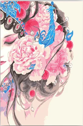 

Традиционная Пекинская опера драма Сделай Сам картинки для раскраски по номерам с цветами Рисование по номерам обрамление дома