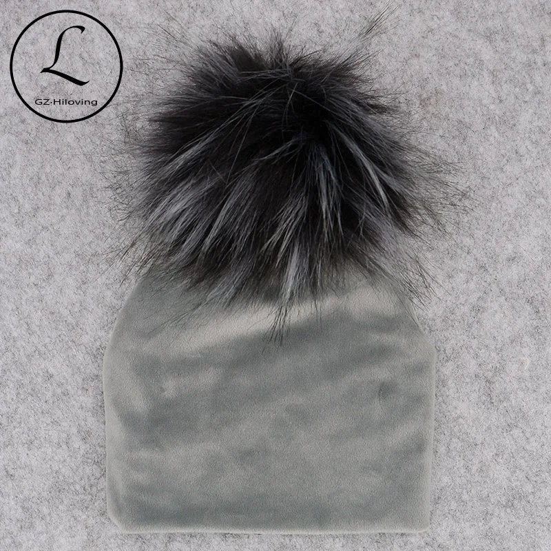 Autumn Winter Thicker Warm Velvet Childs Kids Faux Fur Pompom Beanies Hats 2018 Soft Newborn baby Boys Girls Toddler Cotton | Детская