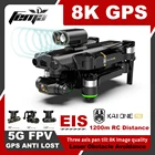 Квадрокоптер FEMA с камерой 8K, стабилизация EIS, KAI1 Pro, 5G FPV, 1,2 км, бесщеточный 3-осевой карданный Дрон, камера 4K, видео, GPS, профессиональный