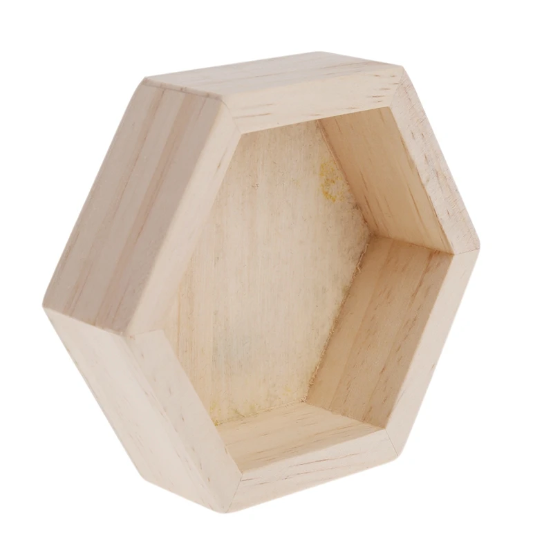 

K3ND Wooden Necklace Jewelry Display Tray Case Holder Rack Hexagon Storage Box