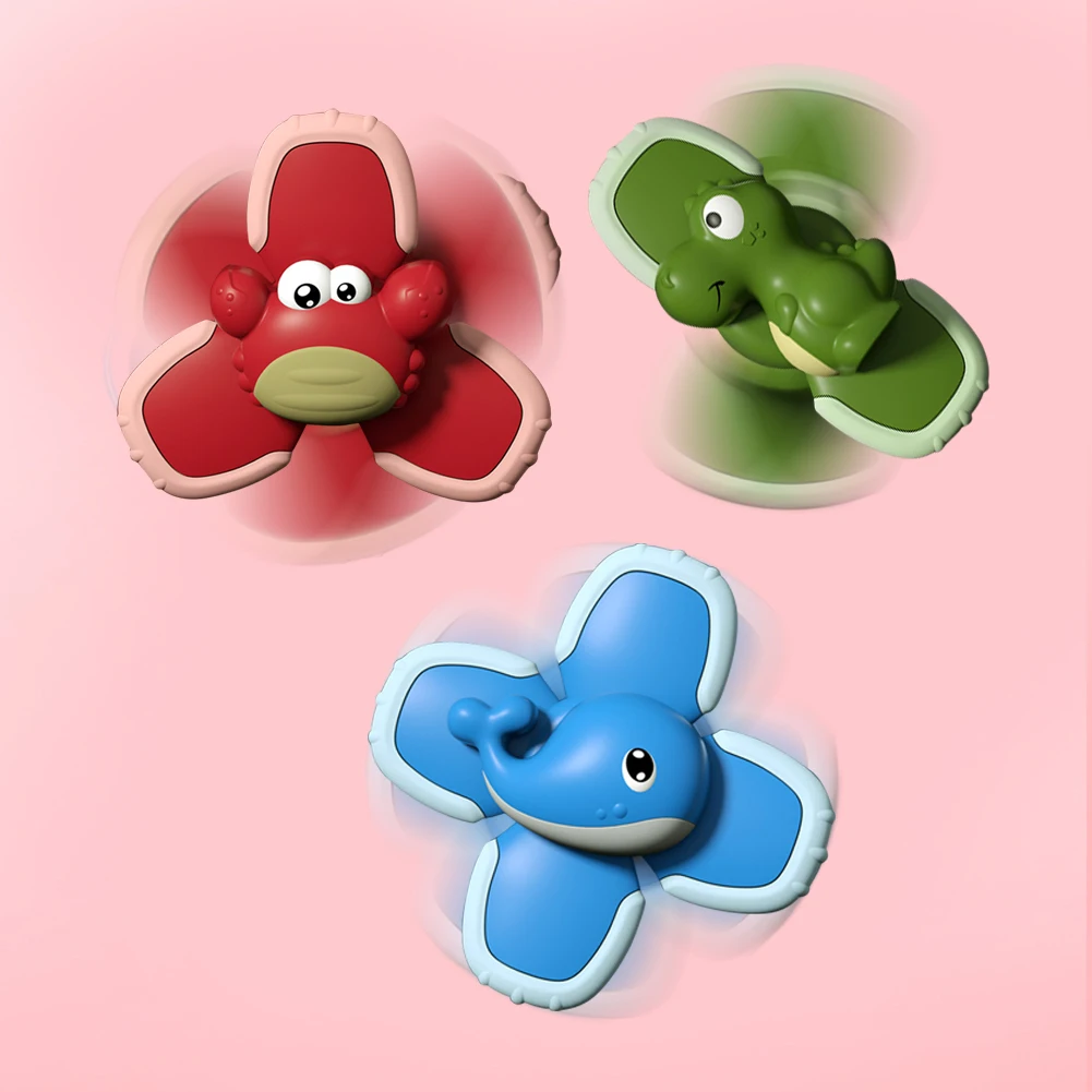 

Baby Cute Cartoon Spin Top Bath Toys Teether Bathing Sucker Spinner Suction Fingership Gyroscope Children Kids Spinning Toy Gift