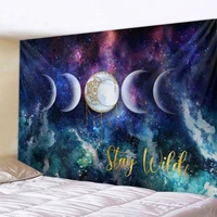 psychedelic painted moon tapestry flower wall hanging room sky carpet dorm tapestries art home decoration accessories
