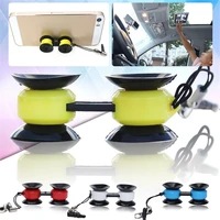 innovative car dual sucker mobile phone holders stand multifunctional mini brackets random colors for auto interior accessories