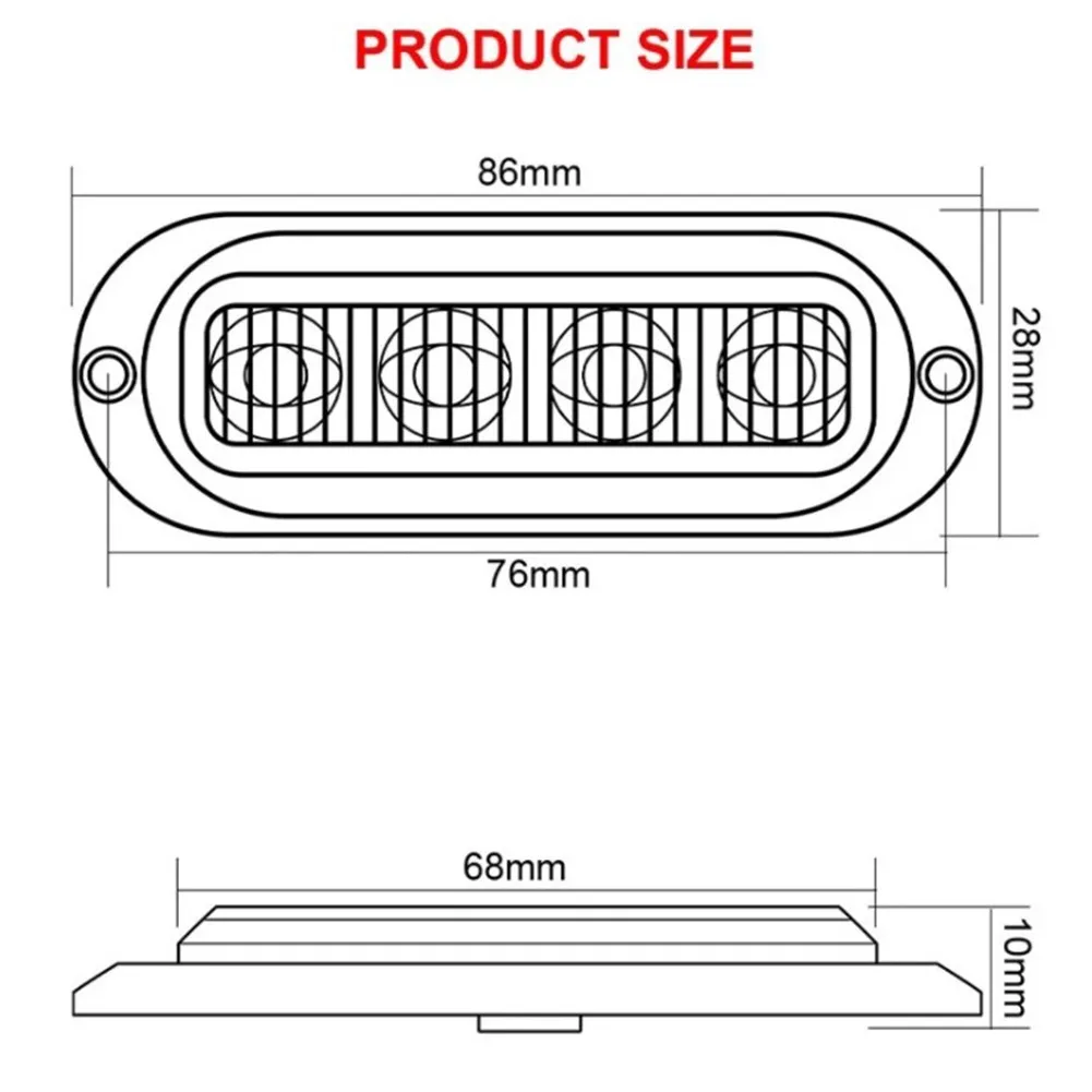 

2PCS 12V 24V LED Side Marker Lights Warning Tail Light Auto Car External Lights Trailer Truck Lorry Red
