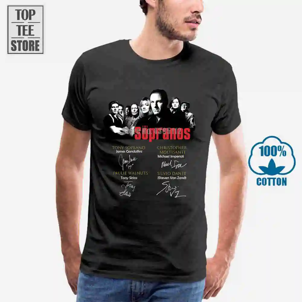 Черная Хлопковая мужская футболка Sopranos Tony Soprano S 4Xl|Мужские футболки| |